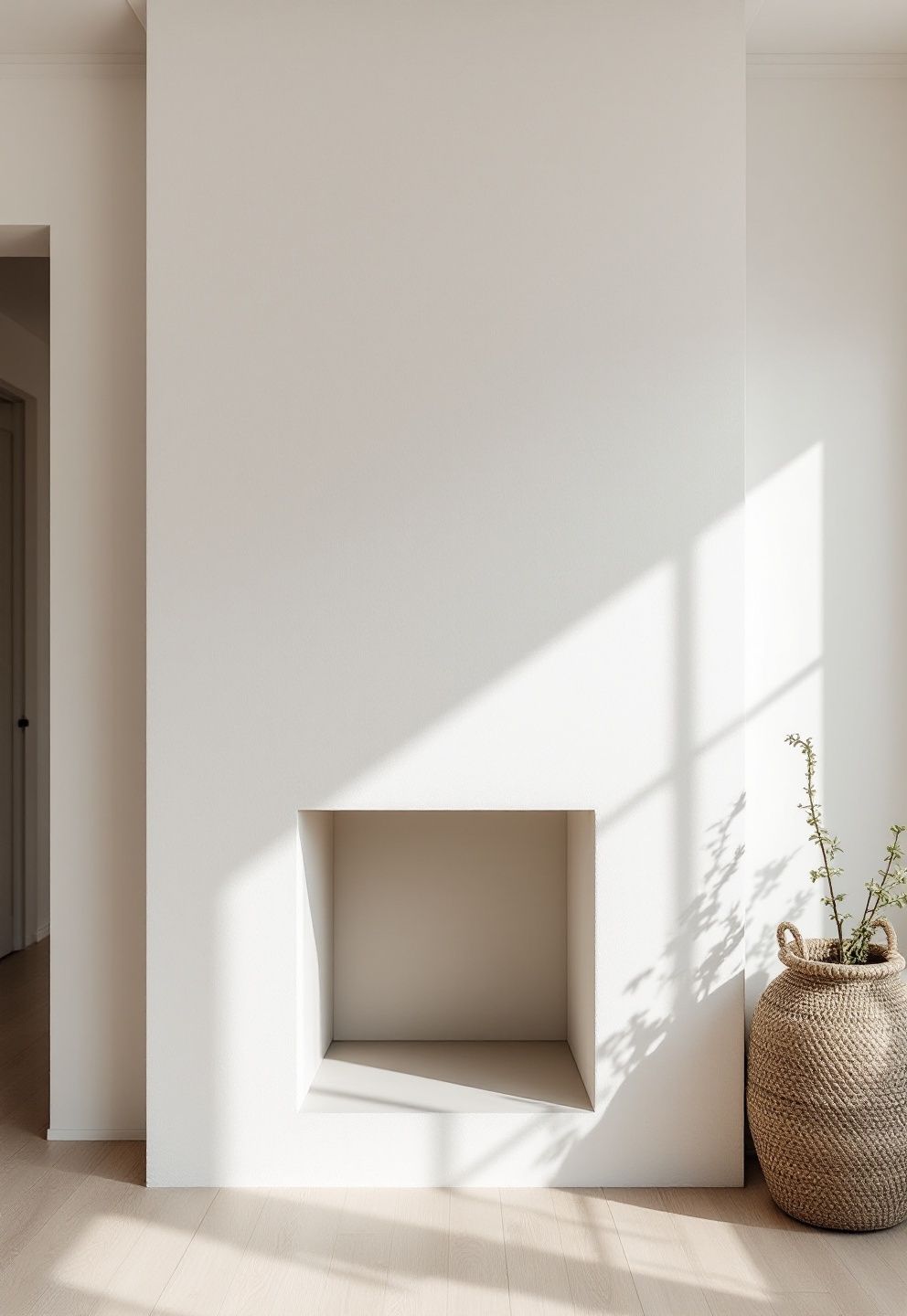 Smooth White Plaster Fireplace, No Mantel, No Decor – coastal — living room coastal — living room decor · Coastal Living Room Ideas: 20 Beautiful Designs That Bring the Beach Home