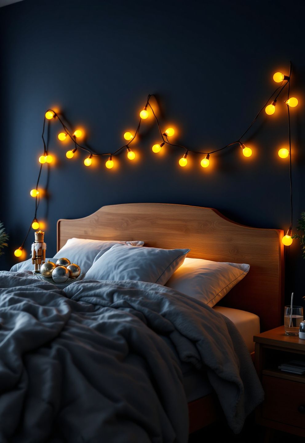 A Fully Festive Bedroom With String Lights, Ornaments, and a Nightstand Nutcracker – seasonal — christmas + winter seasonal — christmas + winter decor · Christmas Home Decor Ideas: 20 Beautiful Festive Transformations for Every Room
