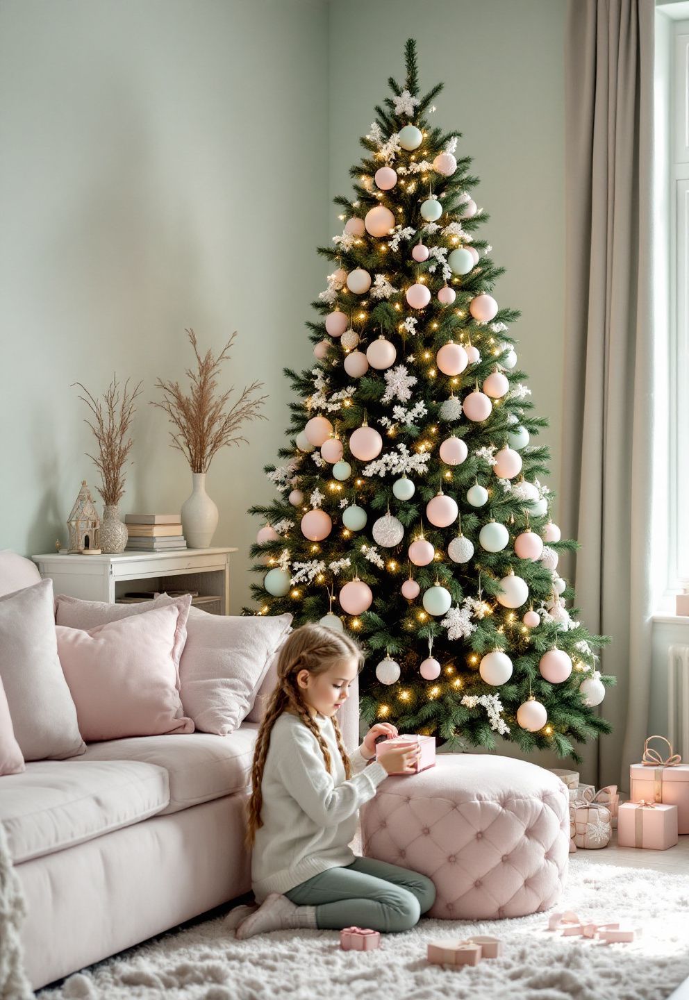 Pastel Pink & Mint Green: The All-Matte Zero-Shine Recipe for a Soft Winter Wonderland – seasonal — christmas + winter seasonal — christmas + winter decor · Pink Christmas Tree Decorations: 14 Soft Dreamy Designs for a Feminine Festive Season