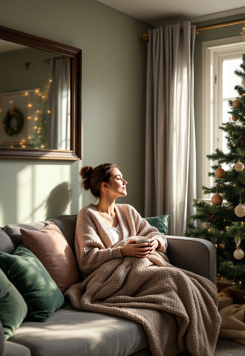 Christmas Decor for a Grey Couch – seasonal — christmas + winter seasonal — christmas + winter decor · Christmas Living Room Decor: 16 Festive Designs That Make Your Lounge Feel Magical