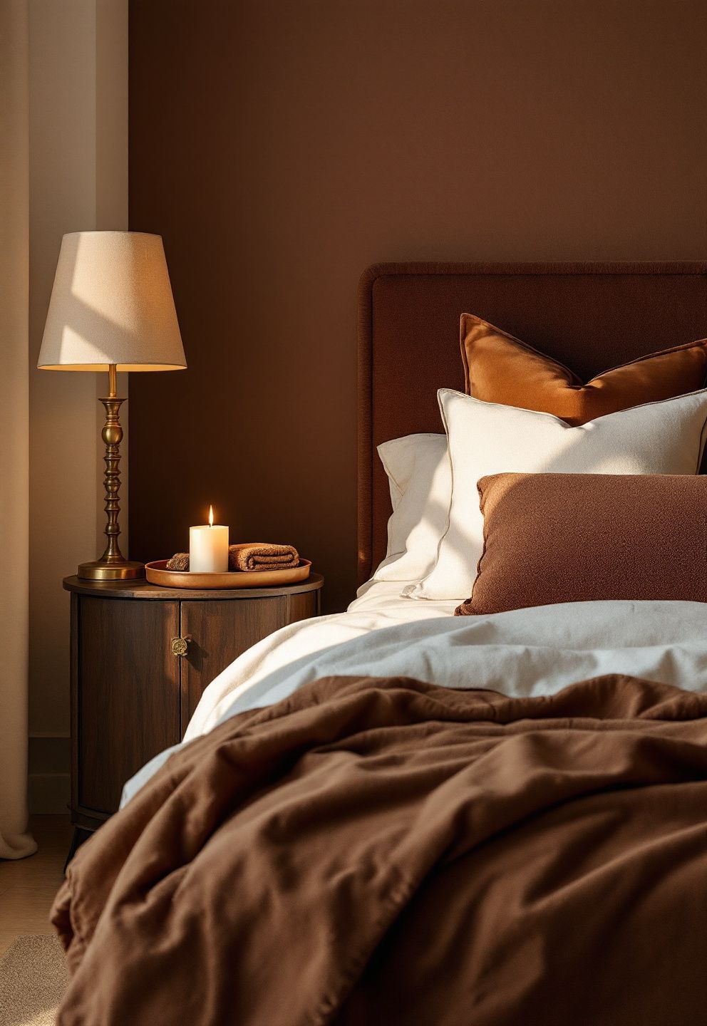 Chocolate Brown and Cream: A Deep, Tonal Fall Bedroom Layered from Floor to Ceiling – seasonal — fall seasonal — fall decor · Fall Bedroom Decor: 14 Cozy Warm Ideas That Make Your Room Feel Like Autumn