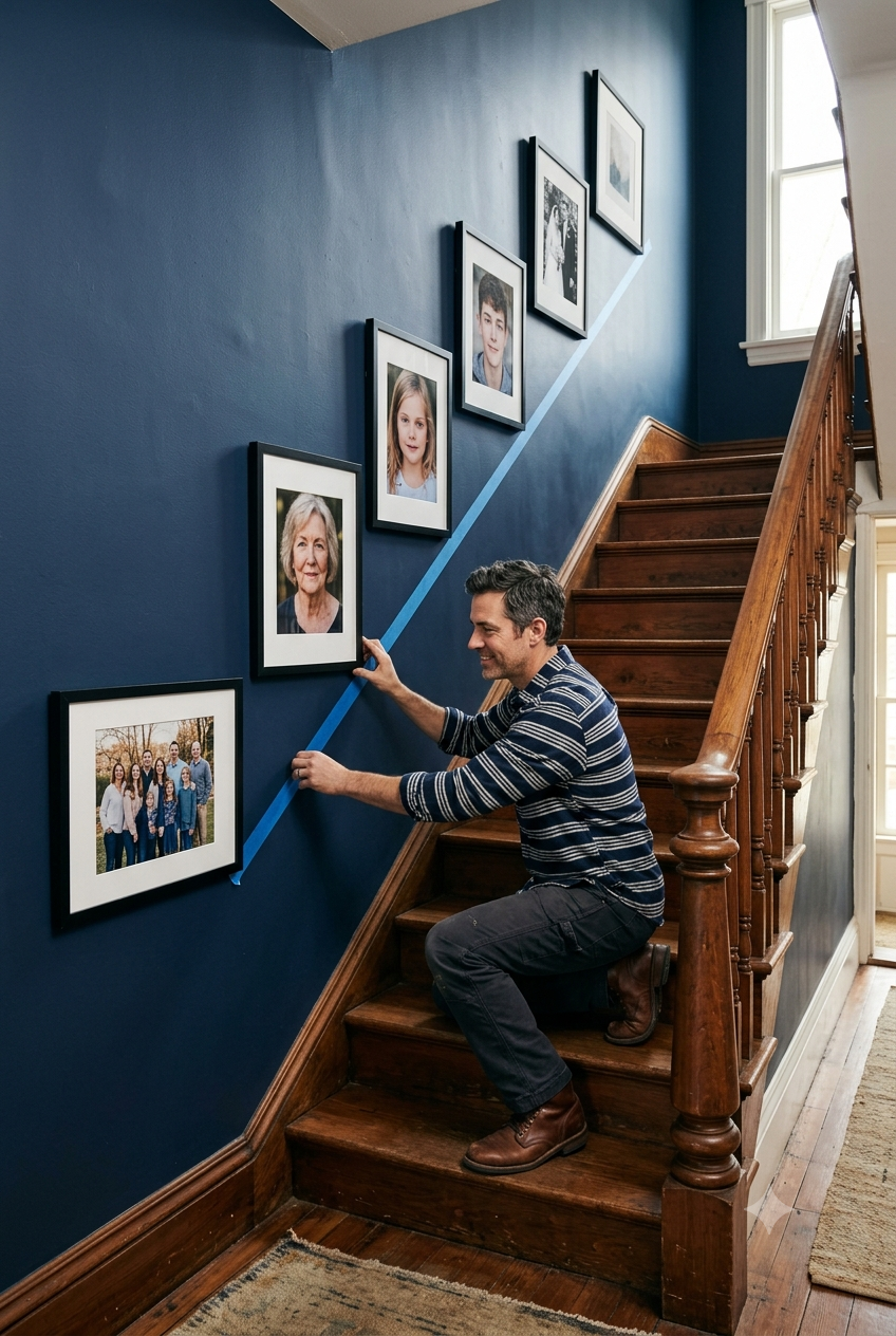 When a Full Diagonal Cascade Works — and the Slope Math That Makes the Centerline Stick – style guides style guides decor · Staircase & Hallway Gallery Wall Ideas: 12 Small-Space Layouts That Make Narrow Walls Work