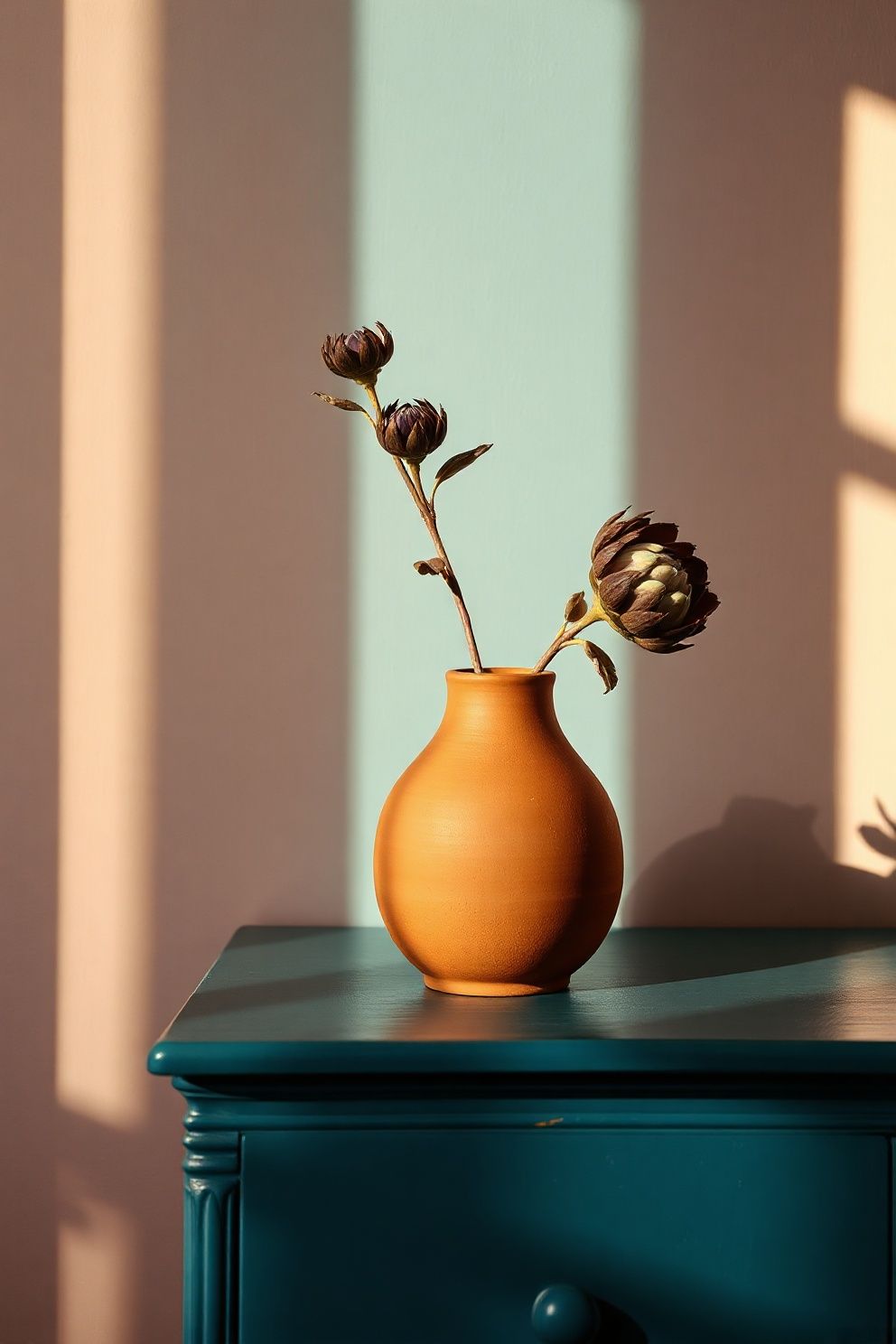 A Matte Ceramic Vase in Earth Tones on Your Dresser – Japandi bedroom decor · 17 Japandi Bedroom Decor Ideas for a Sleep Sanctuary You Deserve