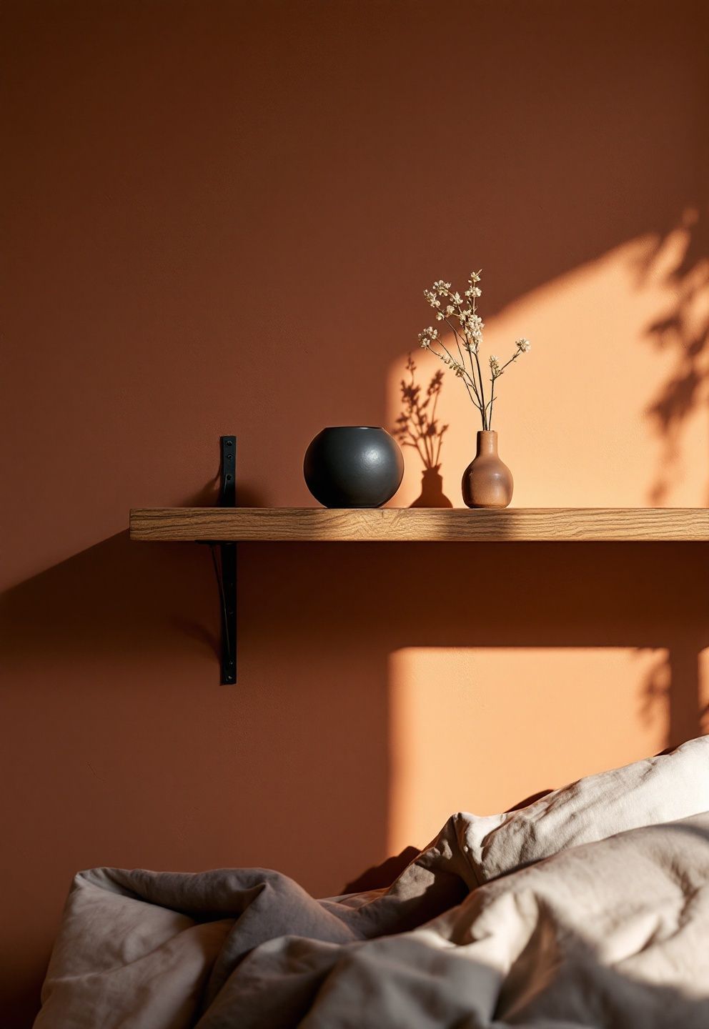 The Floating Oak Shelf Headboard: One Shelf, One Object, Nothing Else – japandi — bedroom japandi — bedroom decor · 21 Japandi Bedroom Ideas That Will Make You Never Want to Leave