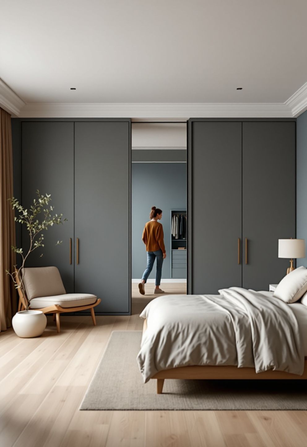 Japandi Bedroom Blue Grey: The Dressing Corridor – japandi — bedroom japandi — bedroom decor · 12 Japandi Master Bedroom Ideas That Feel Like a 5-Star Hotel