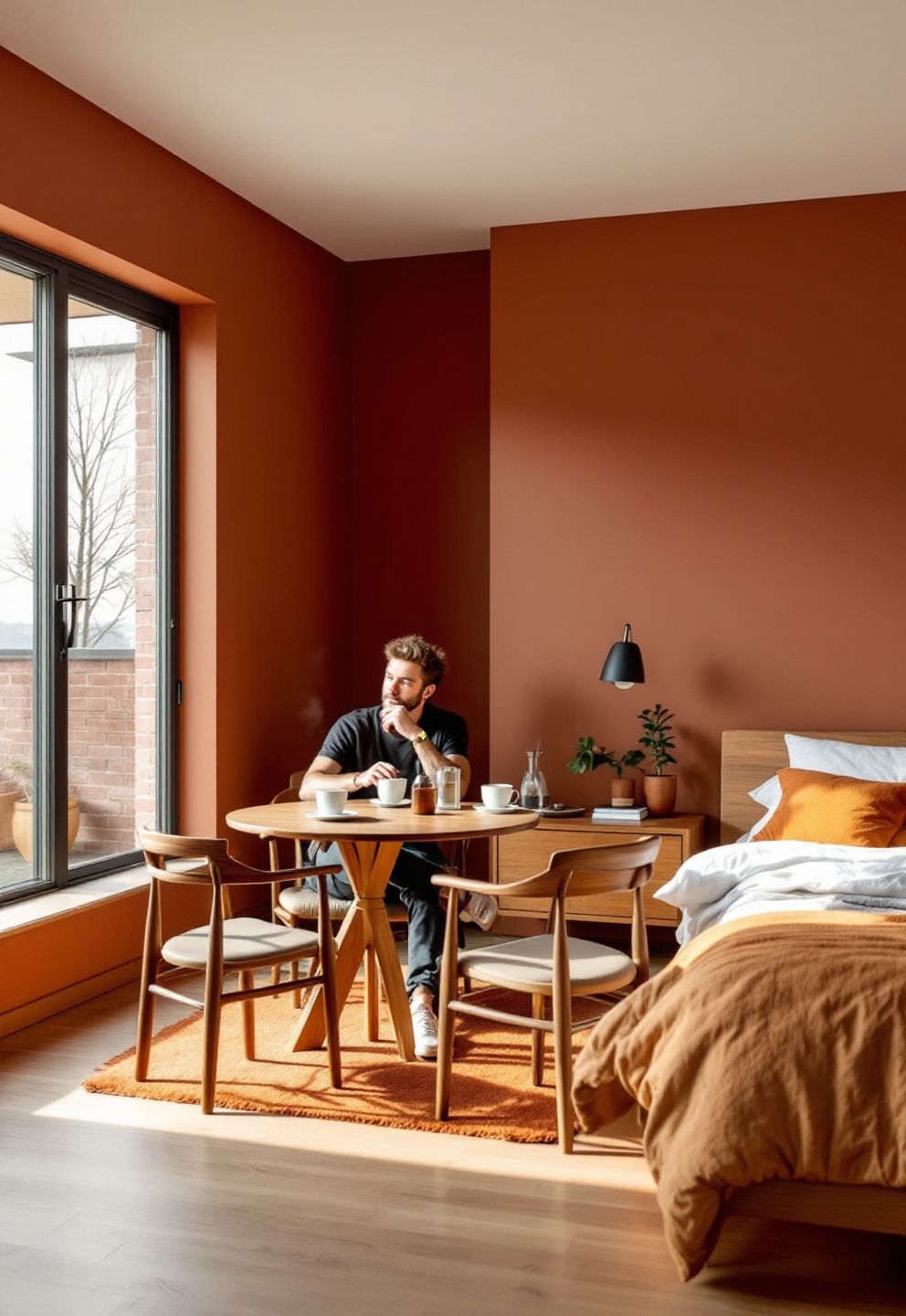 Japandi Bedroom Terracotta: The In-Room Coffee Corner – japandi — bedroom japandi — bedroom decor · 12 Japandi Master Bedroom Ideas That Feel Like a 5-Star Hotel