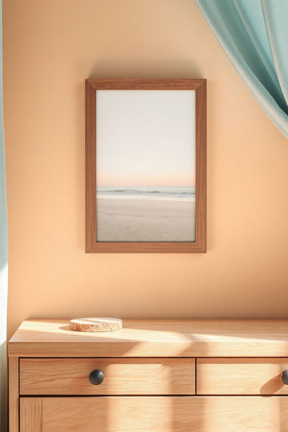 A Bleached Linen Art Print in a Thin Driftwood Frame – coastal — bedroom coastal — bedroom decor · Coastal Bedroom Decor: 18 Small Accessories That Make Every Inch Feel Beachy