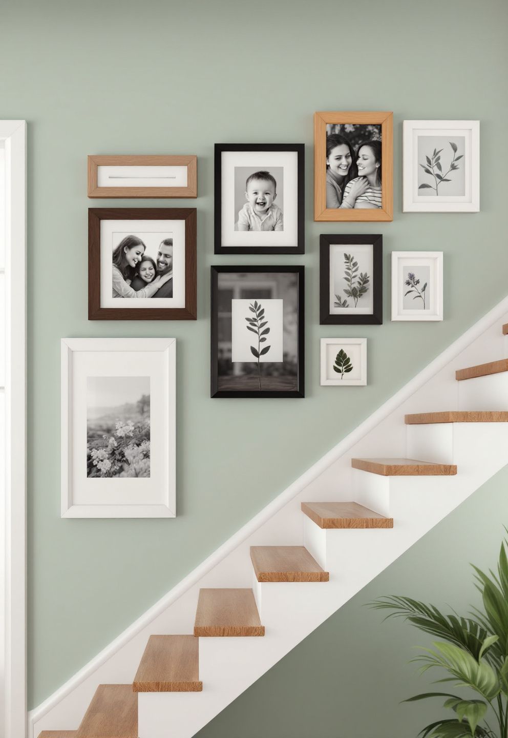 The Tilted Rectangle Fix — Bottom Edge Follows the Stairs, Top Edge Stays Level – style guides style guides decor · Staircase & Hallway Gallery Wall Ideas: 12 Small-Space Layouts That Make Narrow Walls Work