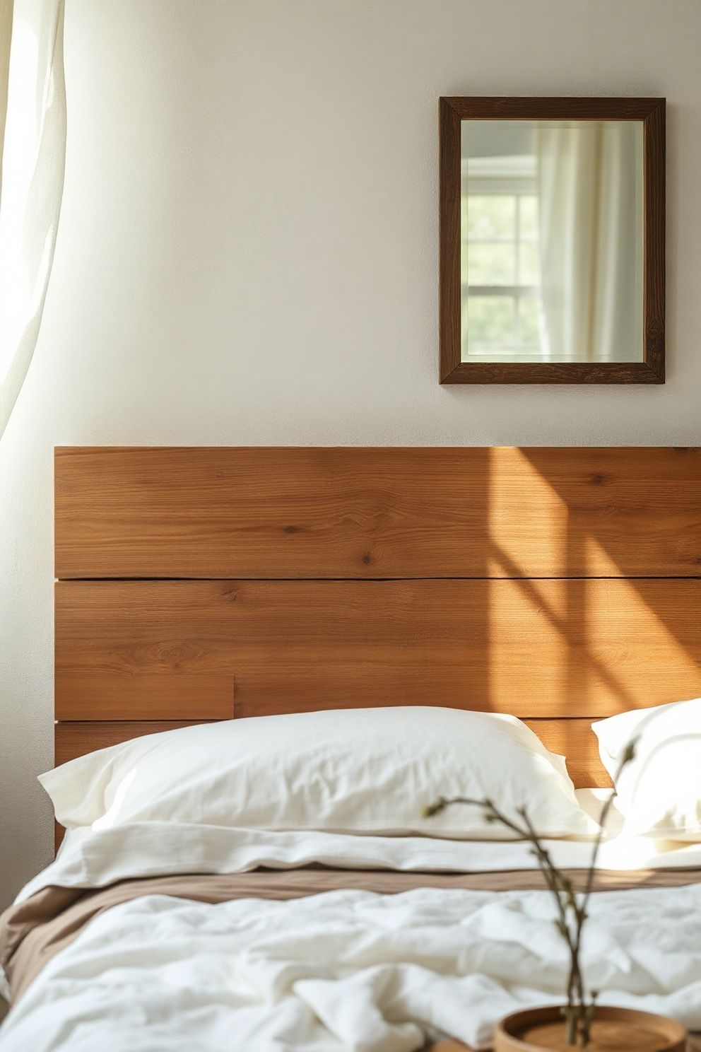 Barn-Plank Reclaimed Wood Headboard Against Limewashed White Walls – coastal — bedroom coastal — bedroom decor · Coastal Farmhouse Bedroom: 14 Designs Where Rustic Wood Meets the Shore