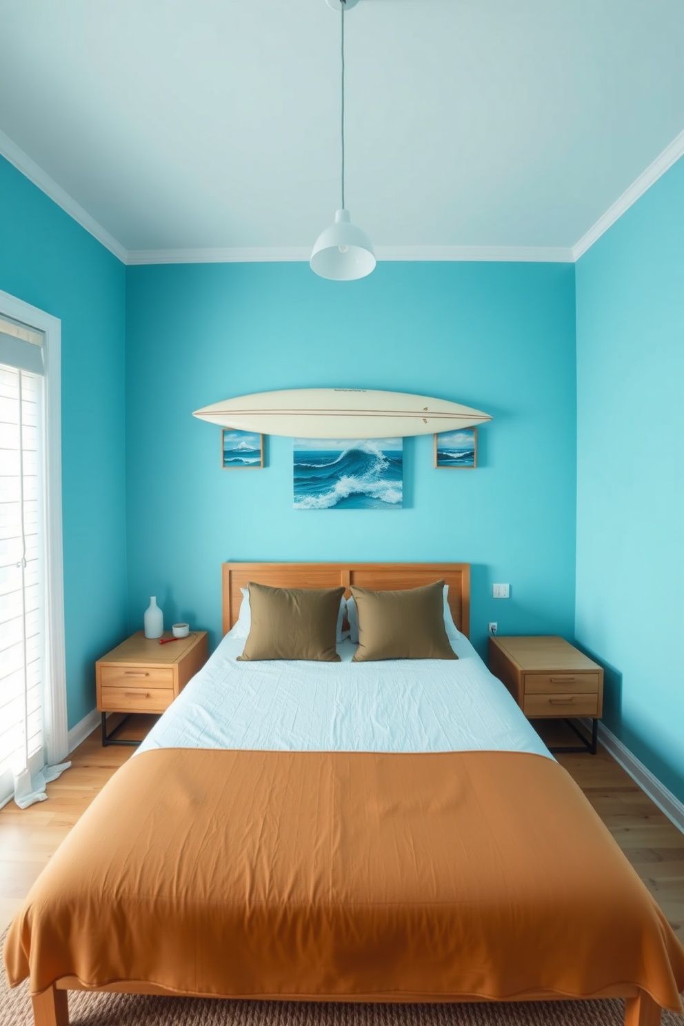 Surf-Shop Gallery Wall Instead of a Headboard – coastal — bedroom coastal — bedroom decor · Coastal Teen Bedroom: 14 Fun Pinterest-Perfect Designs Teens Will Actually Love
