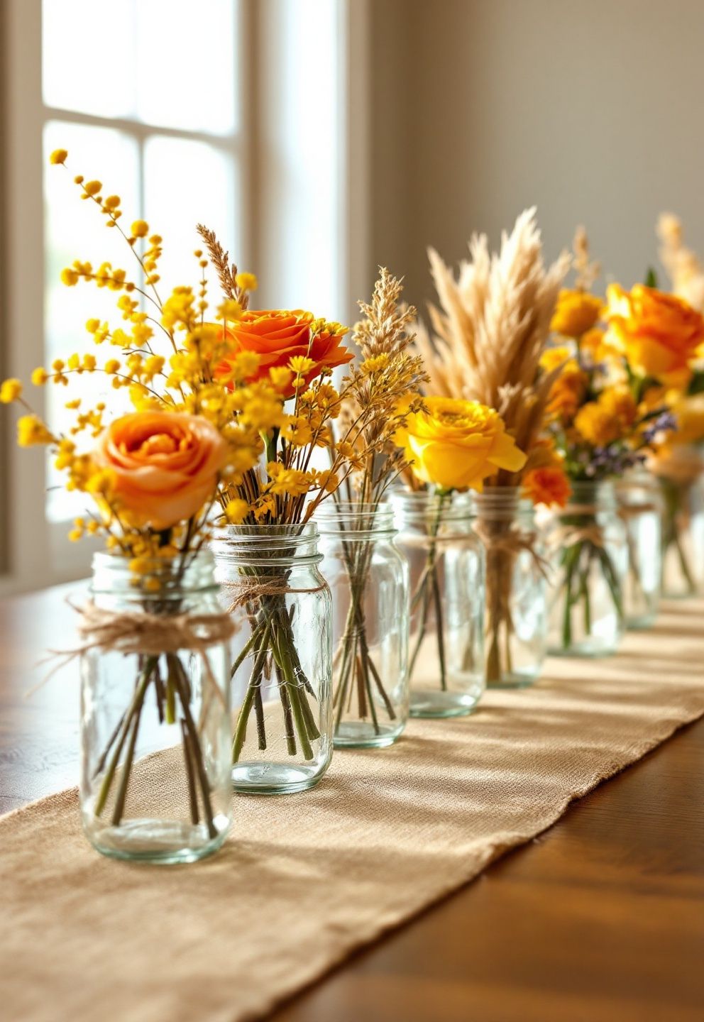 Mason Jar and Wildflower Thanksgiving Tablescape – seasonal — fall seasonal — fall decor · Thanksgiving Tablescape: 16 Stunning Autumn Table Settings for the Big Day