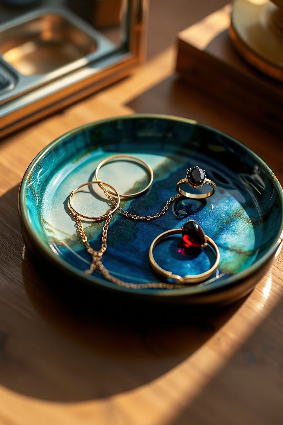 A Hand-Glazed Tray as Your Jewellery Station – Japandi bedroom decor · 17 Japandi Bedroom Decor Ideas for a Sleep Sanctuary You Deserve