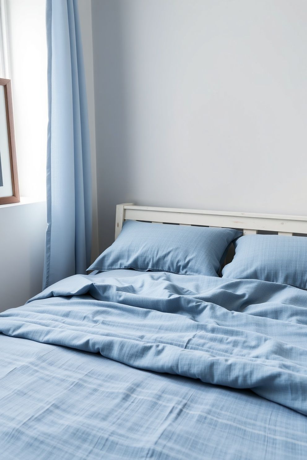 Tonal Blue Linen Bed With Zero Decorative Accessories – coastal — bedroom coastal — bedroom decor · Coastal Teen Bedroom: 14 Fun Pinterest-Perfect Designs Teens Will Actually Love