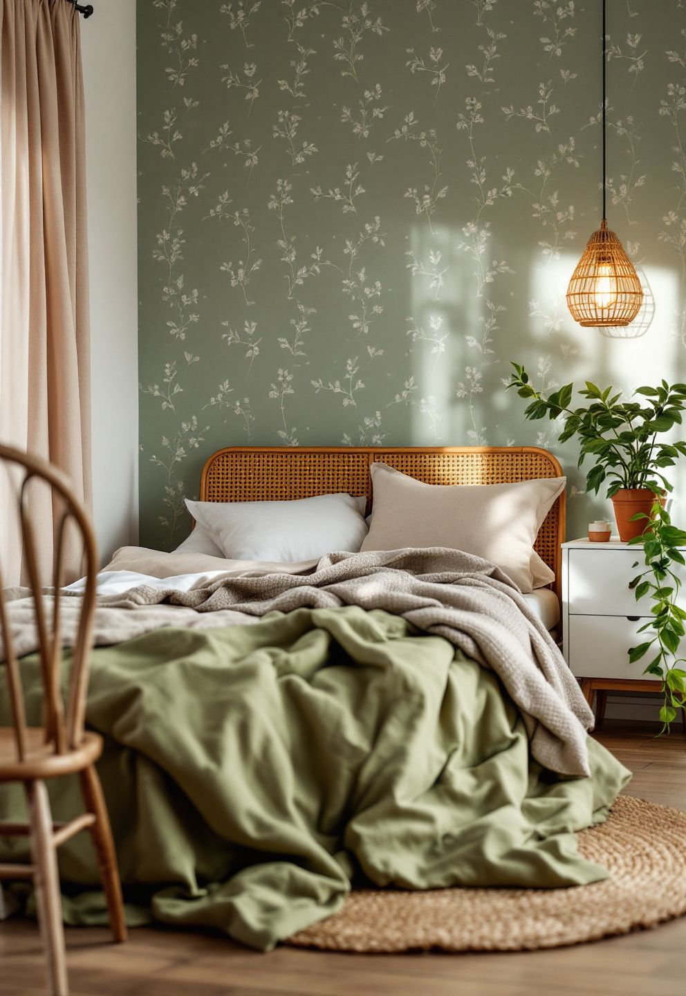 Sage and Olive: A Muted Green Fall Bedroom Rooted in Botanical Calm – seasonal — fall seasonal — fall decor · Fall Bedroom Decor: 14 Cozy Warm Ideas That Make Your Room Feel Like Autumn