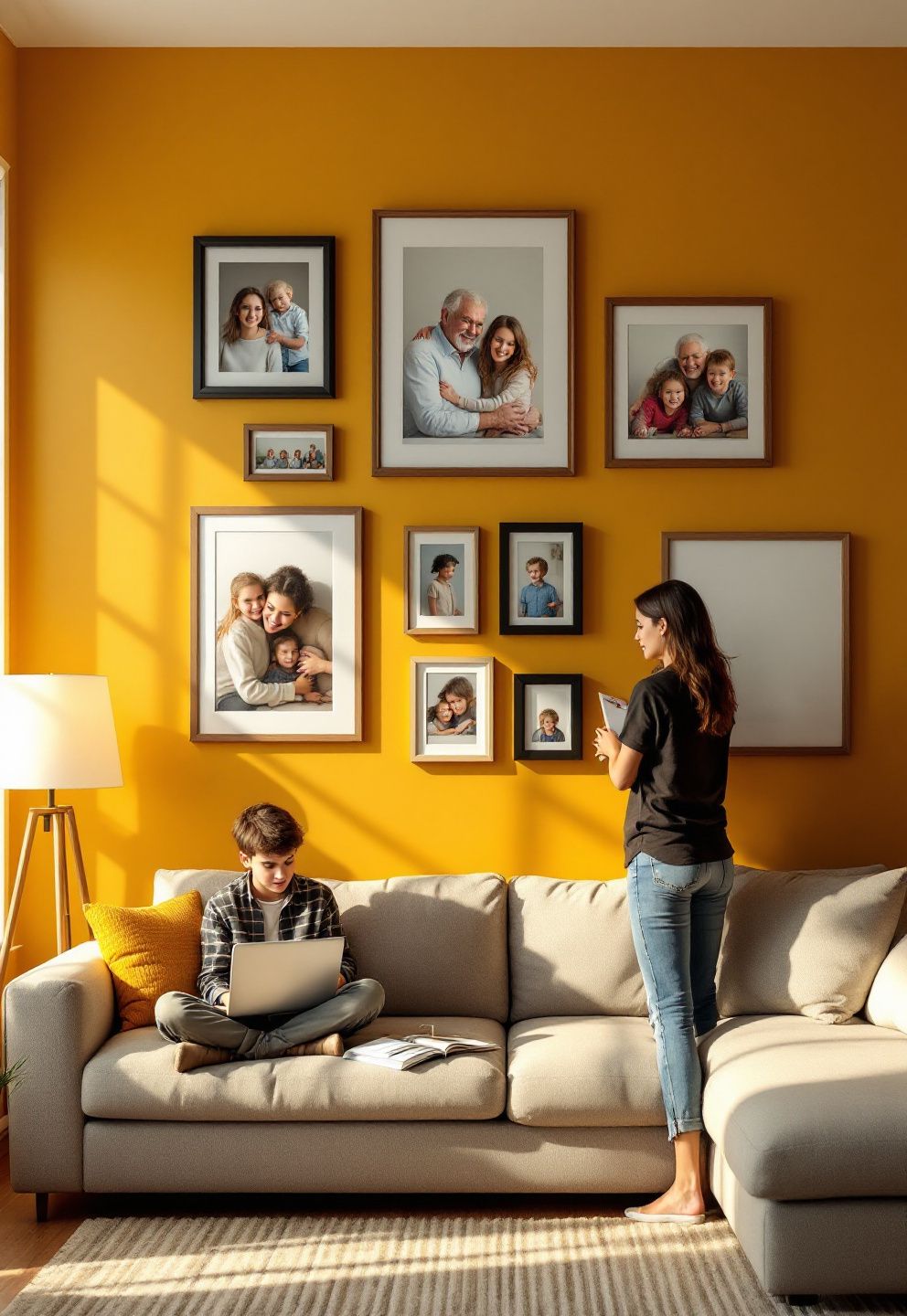 Handling the Height Mismatch Between the Armrest Side and the Back-Cushion Side of a Sectional – style guides style guides decor · Living Room Gallery Wall Ideas: 13 Sofa-Ready Layouts That Never Look Empty