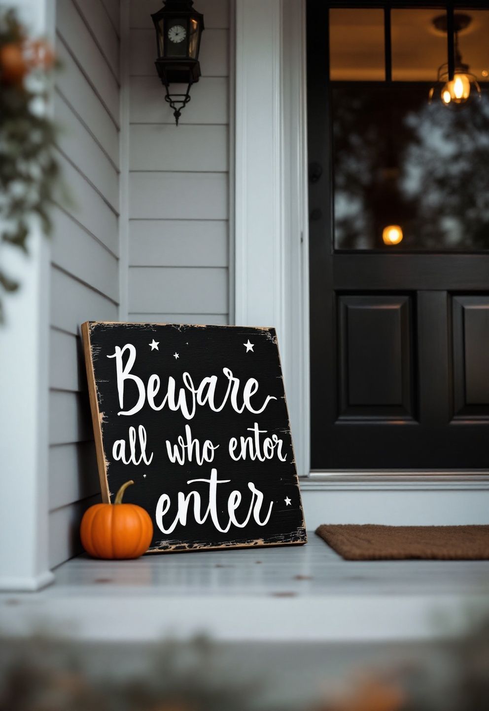 Hand-Lettered Beware Sign or Personalized Halloween Door Board – seasonal — spring + other seasonal — spring + other decor · Halloween Porch Decor: 16 Dramatic Outdoor Designs That Wow the Whole Street