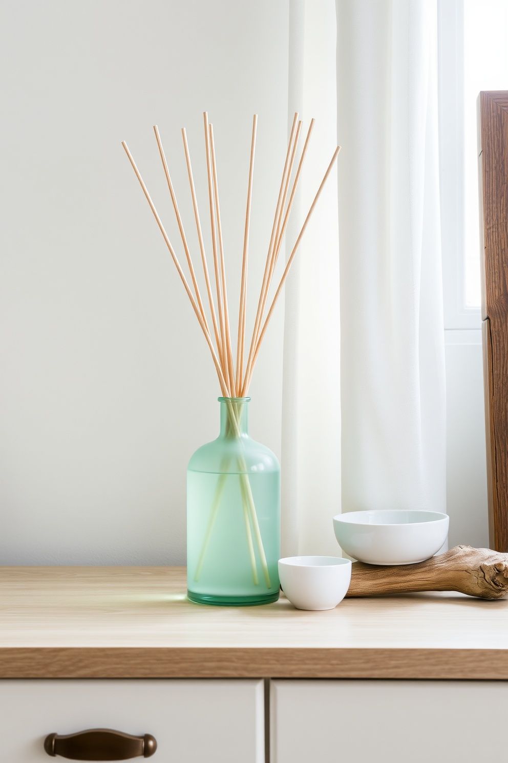 A Reed Diffuser in a Sea-Glass Green Bottle – coastal — bedroom coastal — bedroom decor · Coastal Bedroom Decor: 18 Small Accessories That Make Every Inch Feel Beachy