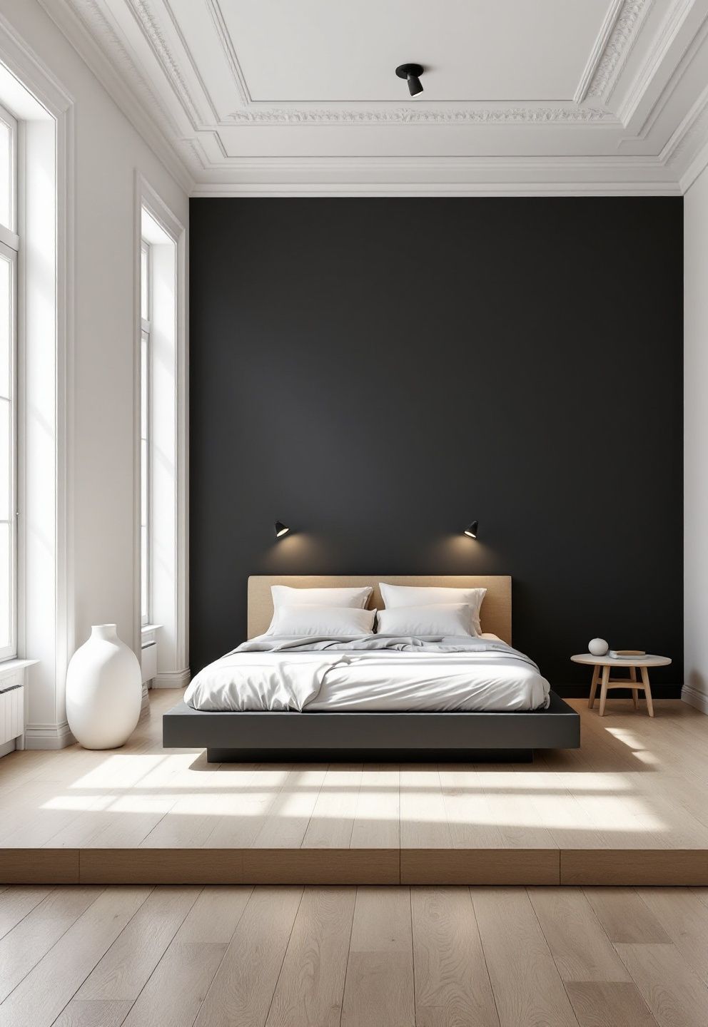 The Single Charcoal Accent Wall: Deep Colour Held Completely Bare – japandi — bedroom japandi — bedroom decor · 21 Japandi Bedroom Ideas That Will Make You Never Want to Leave