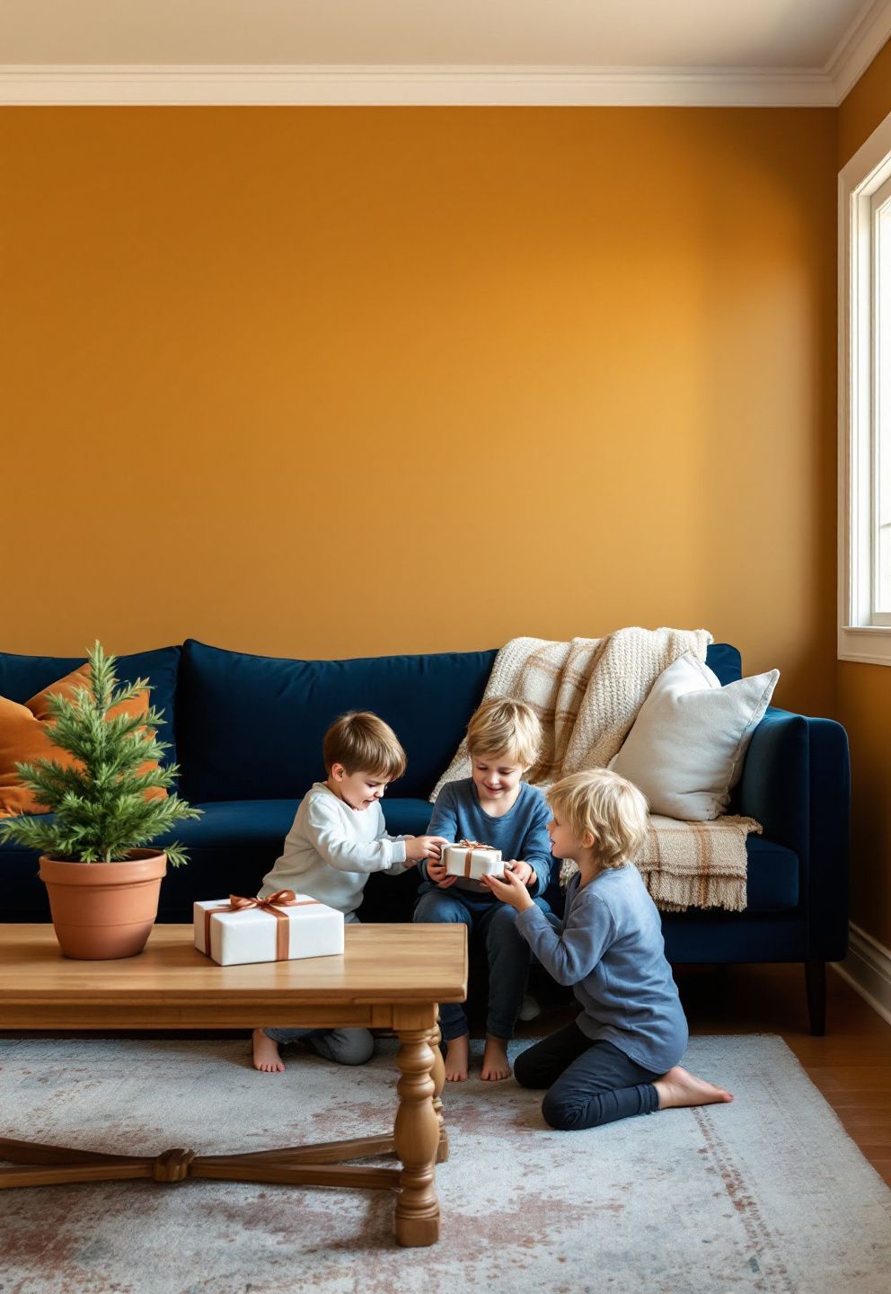 The Pillow and Throw Pairing That Makes a Blue Sofa Feel Festive, Not Wintry – seasonal — christmas + winter seasonal — christmas + winter decor · Christmas Living Room Decor: 16 Festive Designs That Make Your Lounge Feel Magical