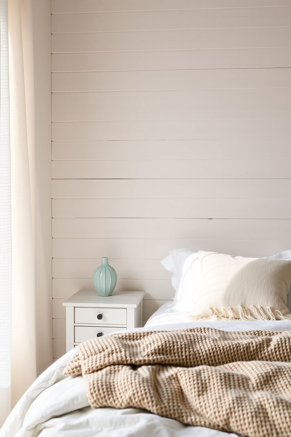 Horizontal Shiplap With a Matte Limewash Finish for Depth – coastal — bedroom coastal — bedroom decor · Cozy Coastal Bedroom: 16 Texture-Rich Ideas That Feel Like a Permanent Beach Holiday