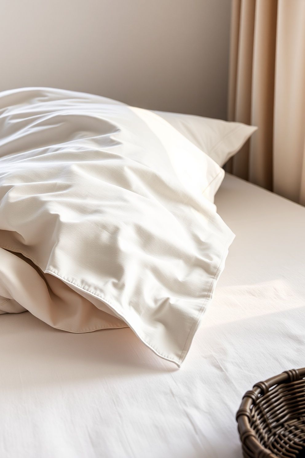 400-Thread Linen Duvet in Sea Salt White Over Sateen Oyster Base Sheet – coastal — bedroom coastal — bedroom decor · Coastal Chic Bedroom: 14 Elegant Designs for a Luxury Beach House Feeling