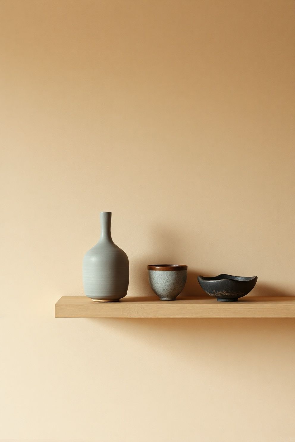 Ceramics With Quiet, Handmade Character – Japandi living room decor · 17 Japandi Living Room Decor Ideas You Will Want to Steal Right Now