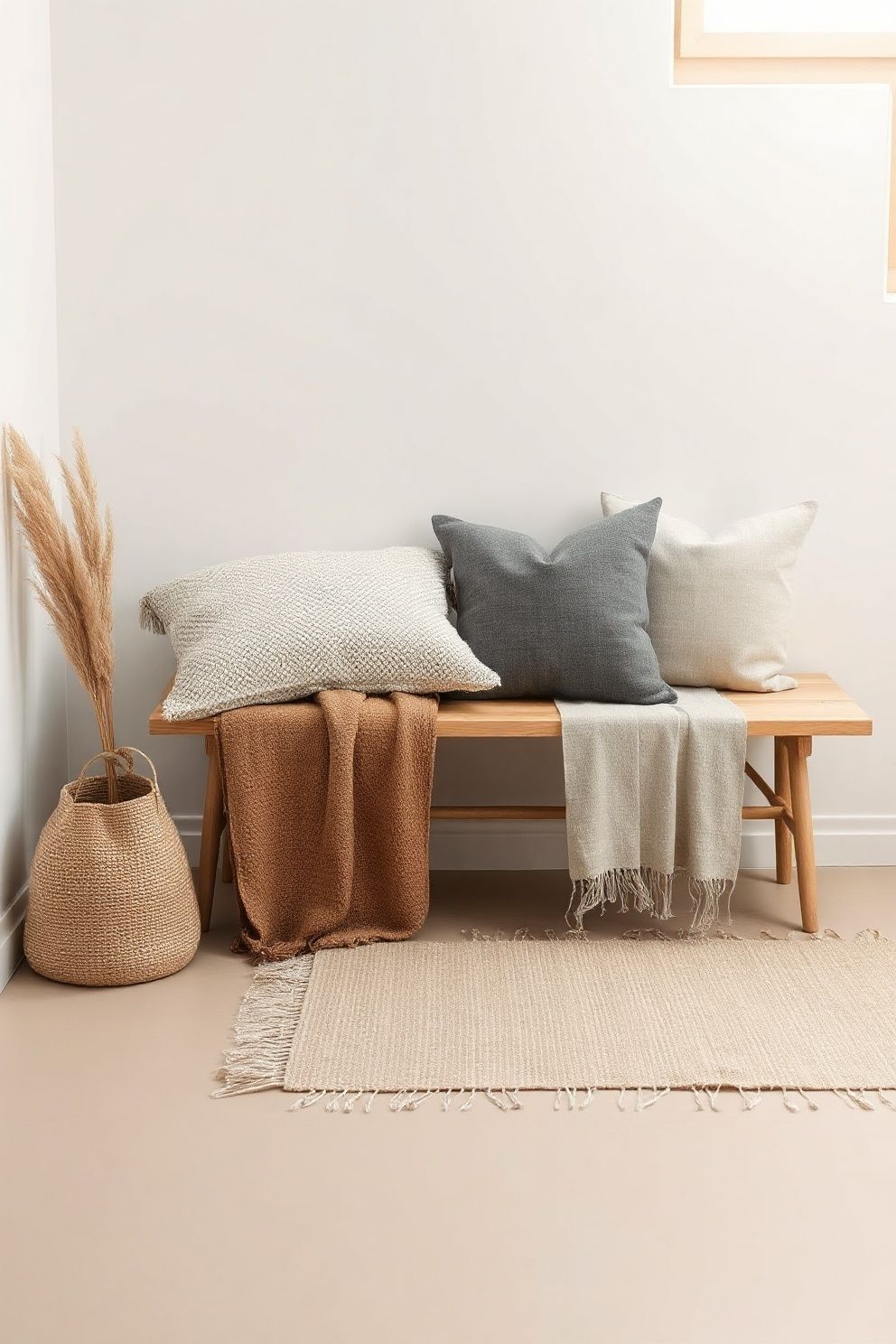 Textiles That Soften a Japandi Room – Japandi living room decor · 17 Japandi Living Room Decor Ideas You Will Want to Steal Right Now