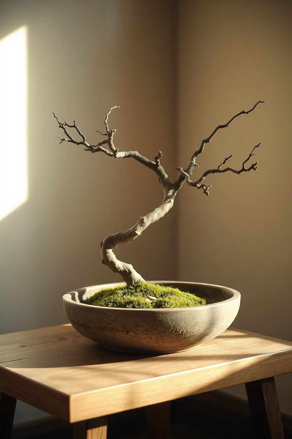 Idea 18: Use Bonsai or Moss as a Living Decor Element – Japandi bedroom · 21 Japandi Bedroom Ideas That Will Make You Never Want to Leave