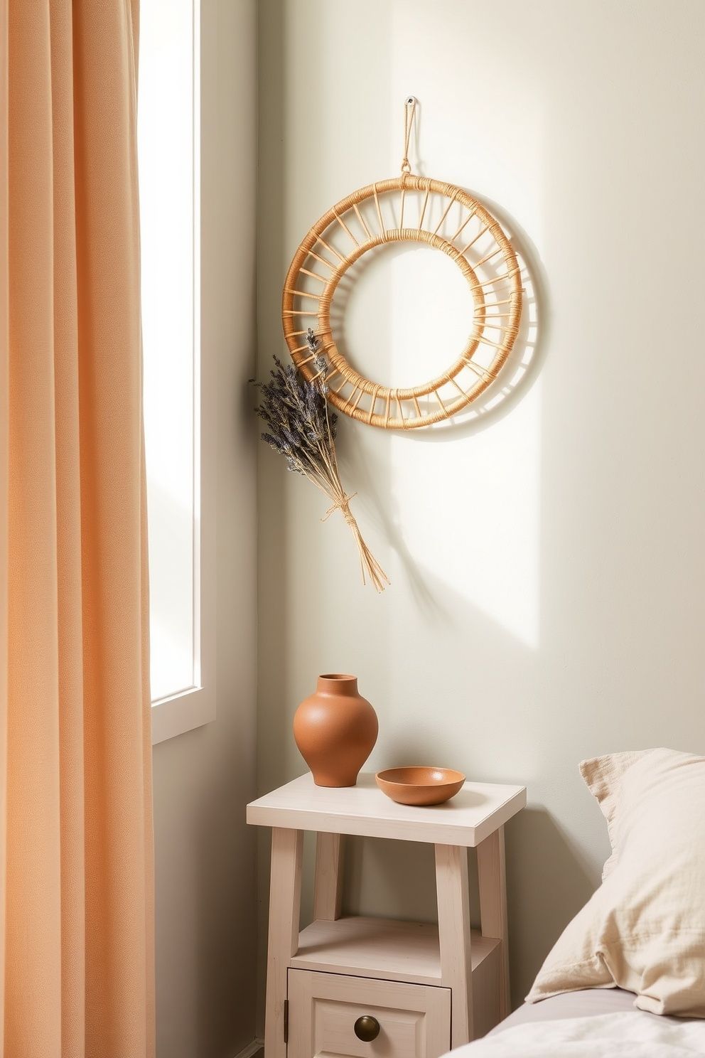 A Woven Rattan Ring With Trailing Dried Sea Lavender – coastal — bedroom coastal — bedroom decor · Coastal Bedroom Decor: 18 Small Accessories That Make Every Inch Feel Beachy
