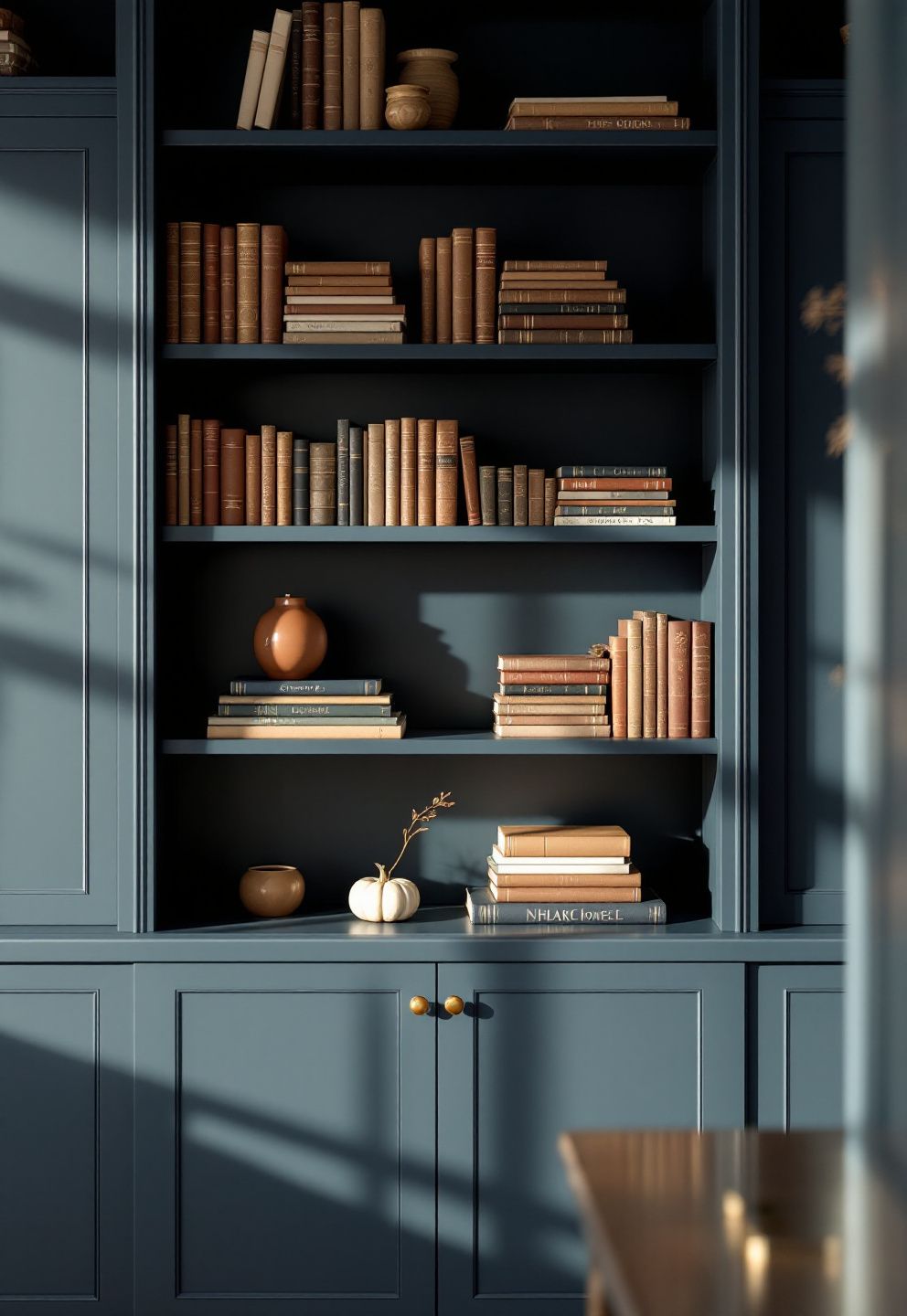 Fall Decor Bookshelf and Built In Shelves: Pull Every Third Book Forward – seasonal — fall seasonal — fall decor · Fall Home Decor Ideas: 18 Beautiful Autumn Transformations for Every Room