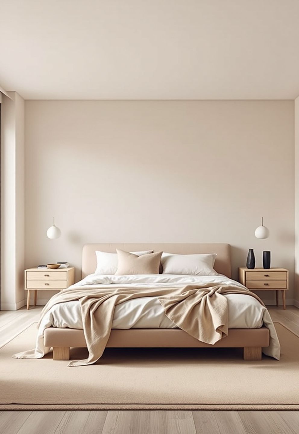Japandi White Bedroom: The Wall That Swallows the Headboard – japandi — bedroom japandi — bedroom decor · 12 Japandi Master Bedroom Ideas That Feel Like a 5-Star Hotel