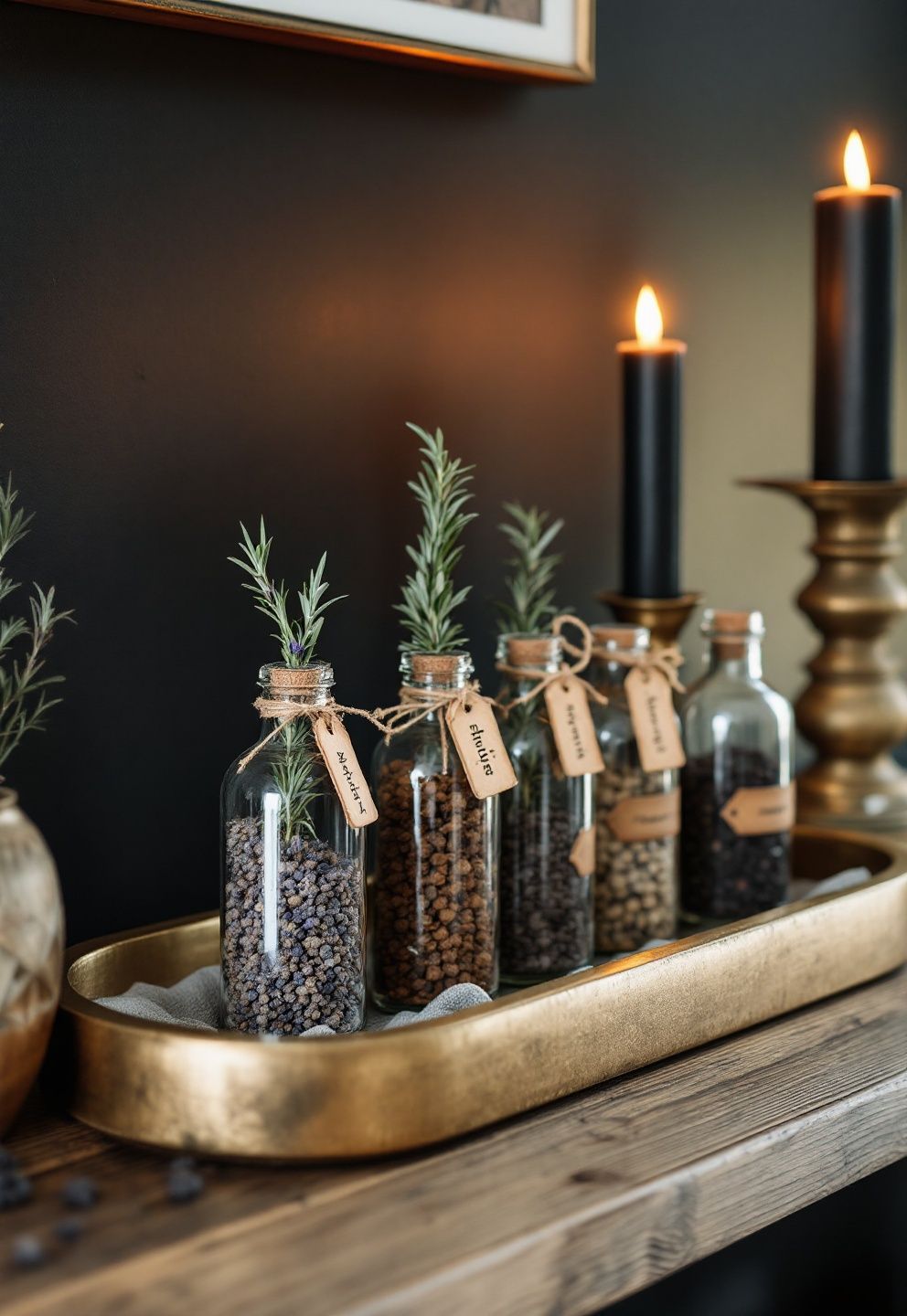 Brass, Glass, and Dried Herbs Instead of Props – seasonal — spring + other seasonal — spring + other decor · Dark Halloween Aesthetic: 14 Moody Elevated Designs That Are Scary Chic