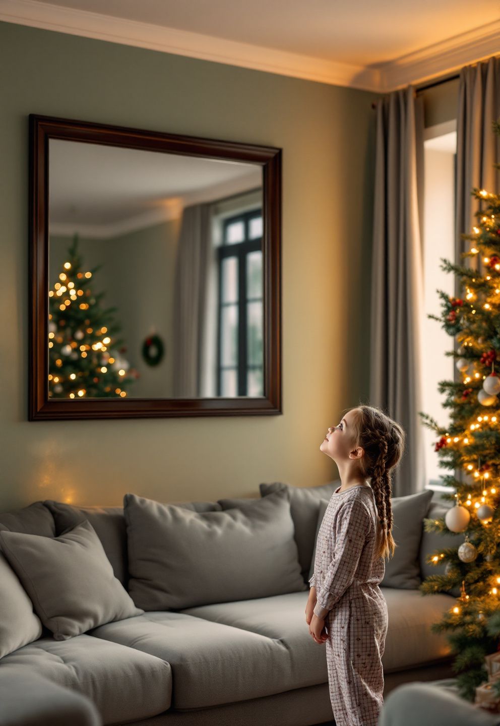 Above the Grey Couch and the Tree Color Story That Anchors the Whole Room – seasonal — christmas + winter seasonal — christmas + winter decor · Christmas Living Room Decor: 16 Festive Designs That Make Your Lounge Feel Magical
