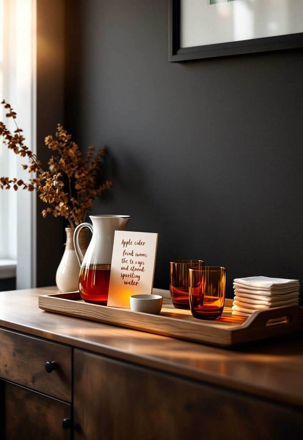 Welcome Drink Station Styling With Thanksgiving Essentials Guests Will Actually Use – seasonal — fall seasonal — fall decor · Thanksgiving Home Decor: 18 Warm Beautiful Designs to Celebrate the Season