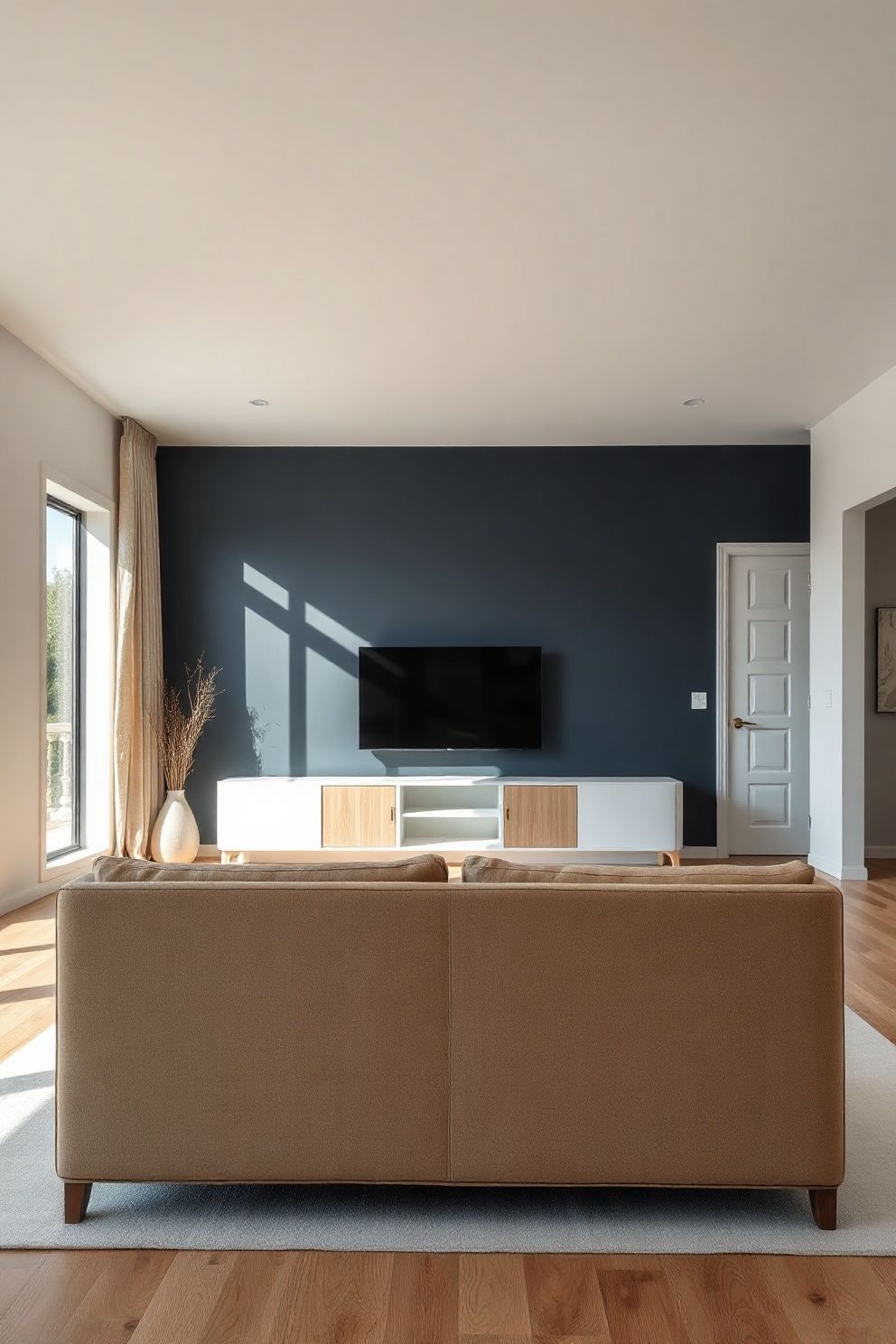 The Furniture-Facing Wall Rule for Dark Accent Placement – japandi — living room japandi — living room decor · 10 Dark Japandi Living Room Ideas for a Moody Atmospheric Home