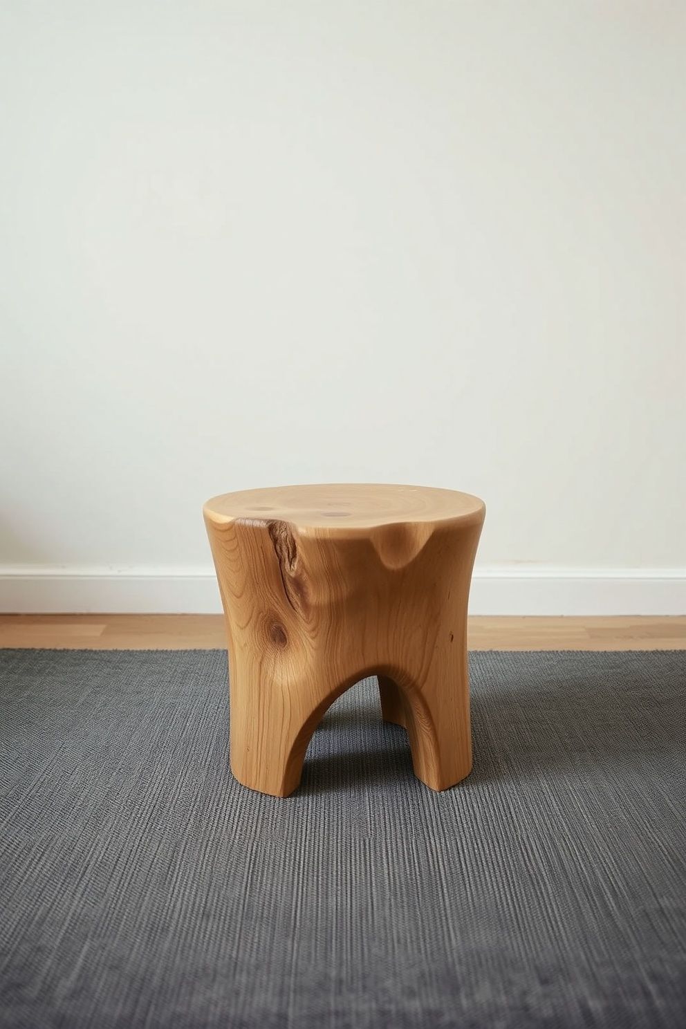 Display a Hinoki or Cedar Wood Stool – Japandi living room · 23 Japandi Living Room Ideas That Feel Calm and Effortlessly Beautiful