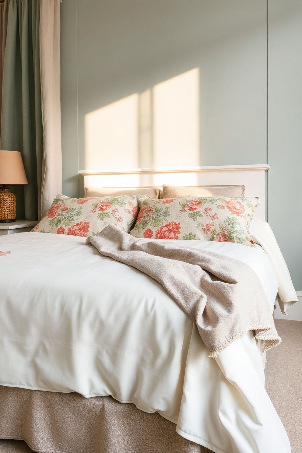Floral Chintz Coverlet Layered Over a Plain White Base Sheet – coastal — bedroom coastal — bedroom decor · Coastal Grandma Bedroom: 14 Timeless Designs Full of Pattern Warmth and Heritage