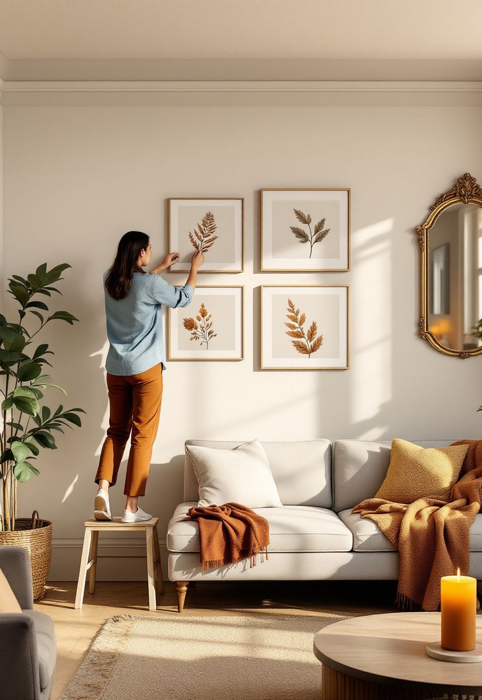 Fall Living Room Wall Decor: Art, Mirrors, and a Gallery Refresh – seasonal — fall seasonal — fall decor · Fall Living Room Decor: 16 Cozy Warm Designs That Embrace the Season Beautifully