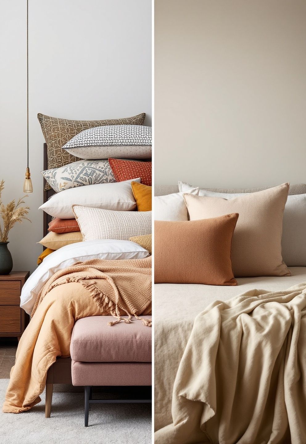 Texture Over Pattern — Why Two Pillows Do More Than Eight – japandi — bedroom japandi — bedroom decor · The Ultimate Japandi Bedroom Guide: Ideas Decor and Styling Tips
