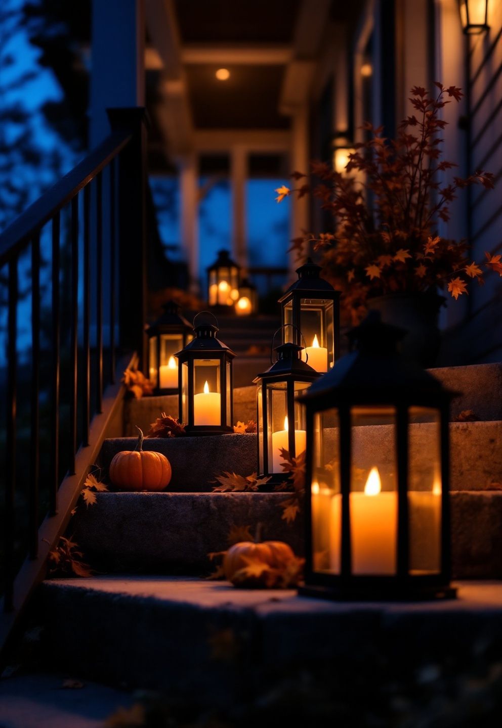 Moody Lantern Steps – seasonal — spring + other seasonal — spring + other decor · Halloween Decor Ideas: 20 Spooky Stylish Designs That Elevate Every Room