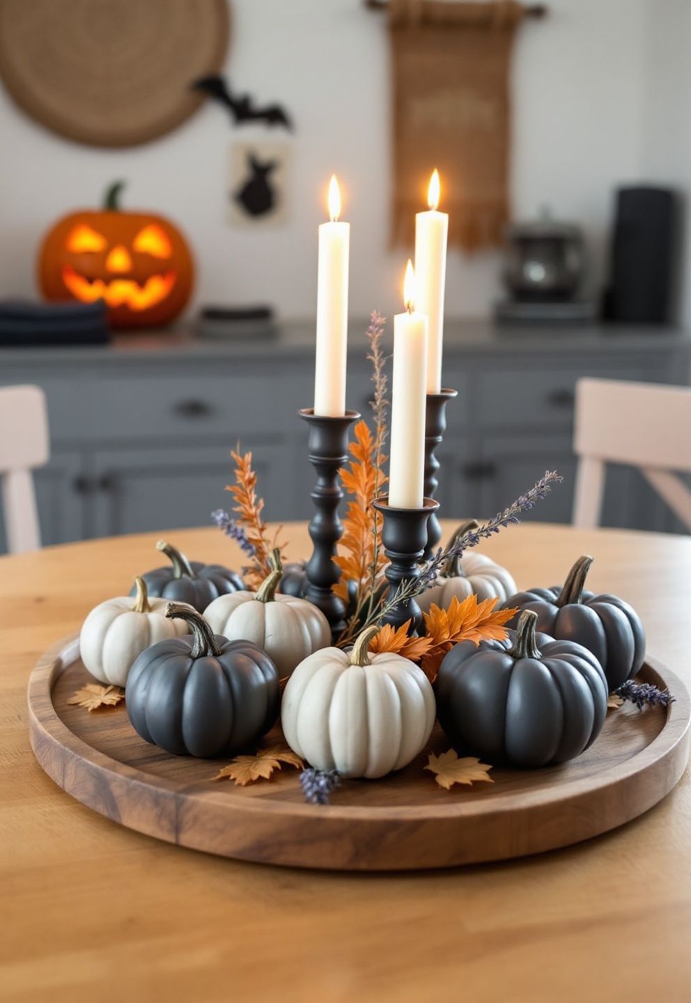 Tonal Pumpkin and DIY Halloween Candle Holders Centerpiece – seasonal — spring + other seasonal — spring + other decor · DIY Halloween Decor: 13 Handmade Styling Ideas That Look Surprisingly Elevated