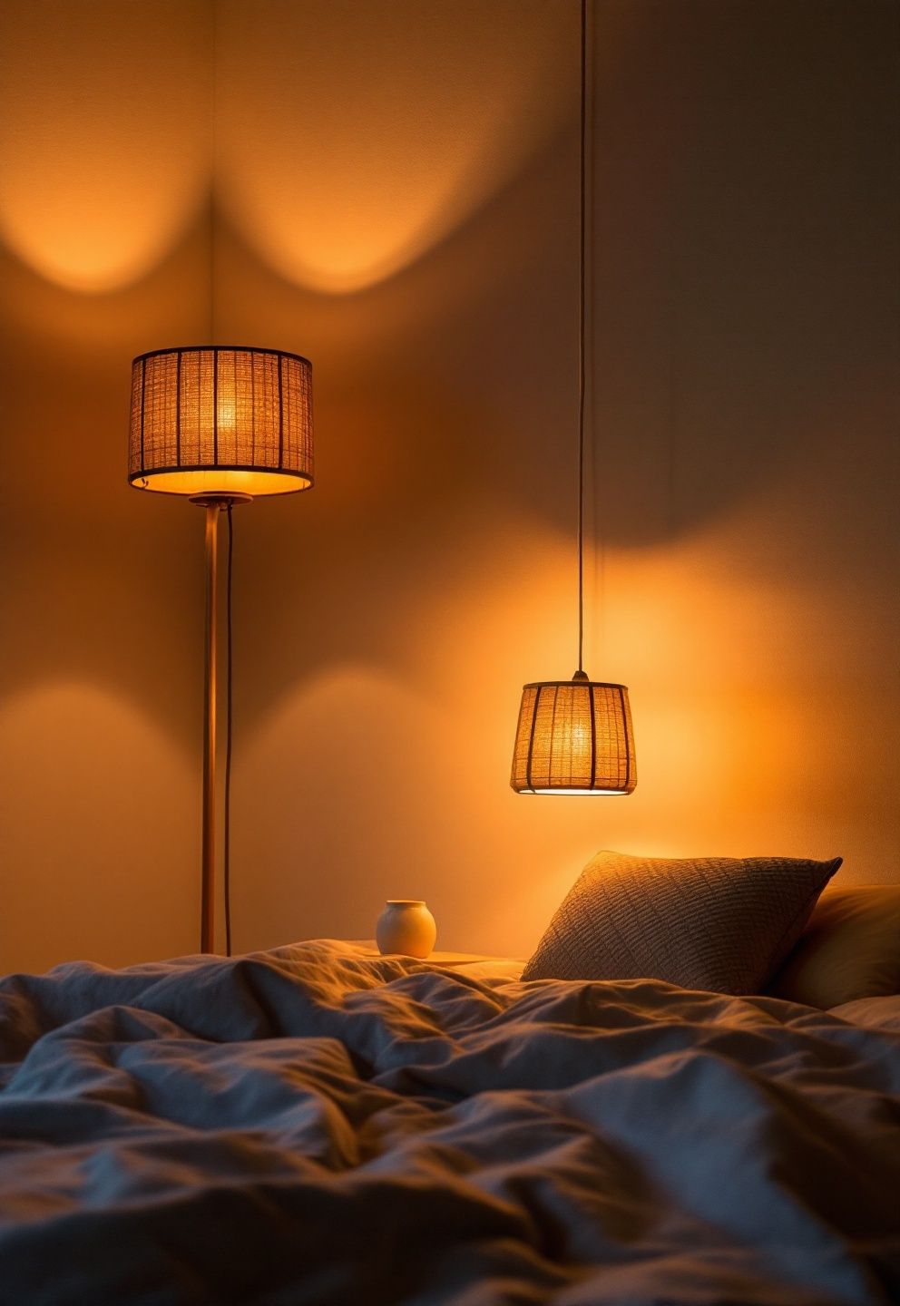 Building a Layered Lighting Plan: Floor Lamp, Pendant, and Nightstand Height – japandi — bedroom japandi — bedroom decor · The Ultimate Japandi Bedroom Guide: Ideas Decor and Styling Tips