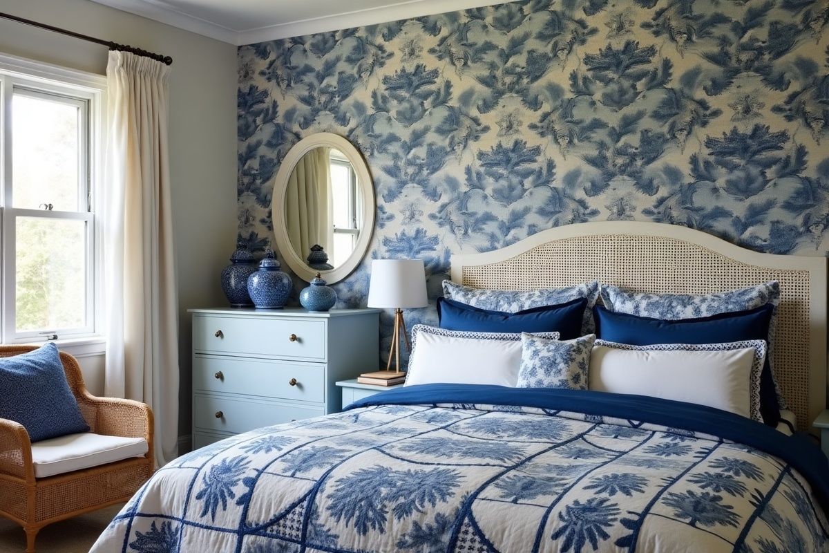 Coastal Grandma Bedroom: 14 Timeless Designs Full of Pattern Warmth and Heritage