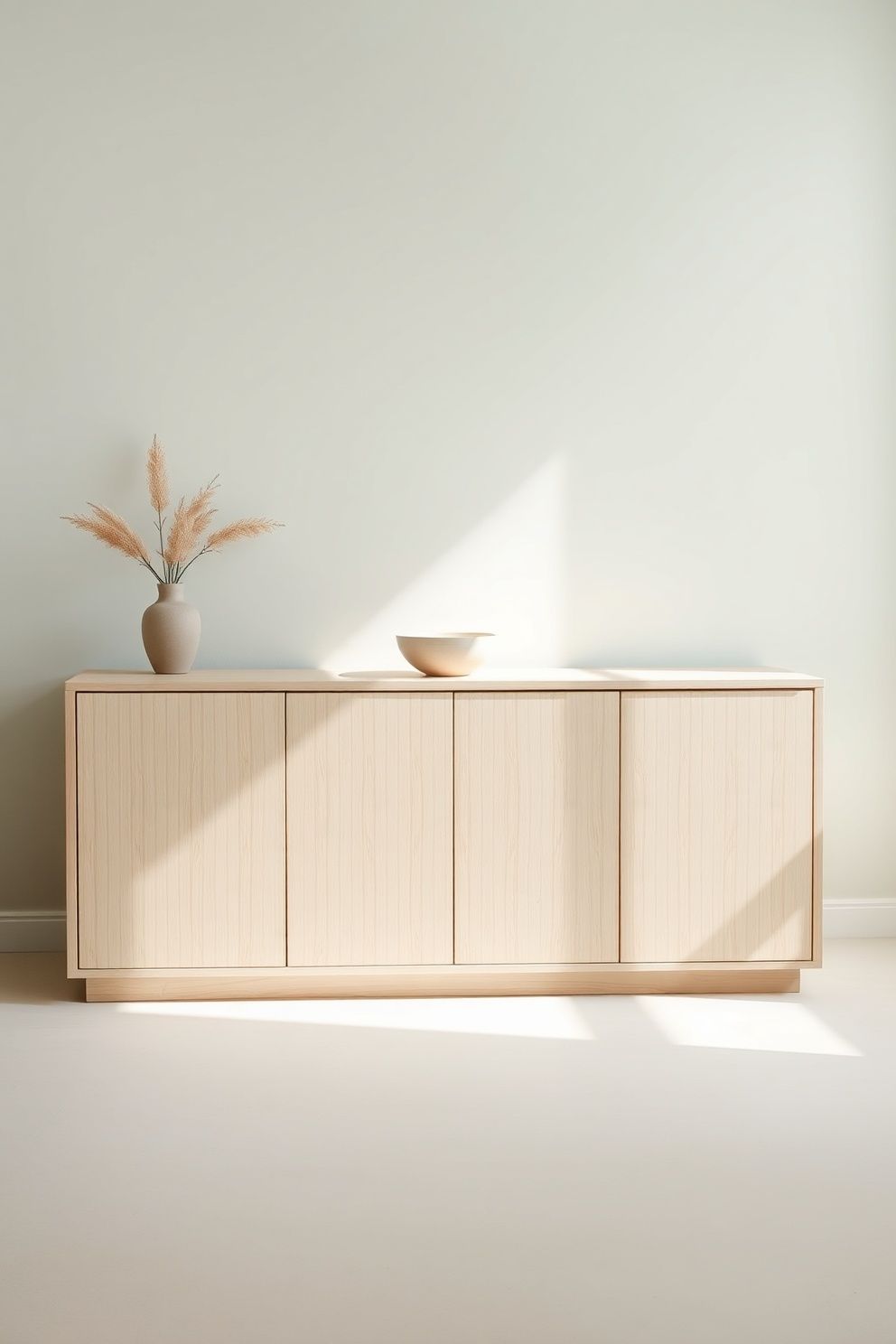 Hide Clutter With Closed Storage in Natural Wood – Japandi living room · 23 Japandi Living Room Ideas That Feel Calm and Effortlessly Beautiful