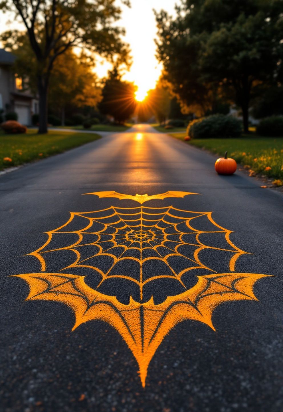 Chalk-Paint Stencils on the Pavement Itself – seasonal — spring + other seasonal — spring + other decor · Outdoor Halloween Decorations: 16 Front Yard and Garden Designs That Transform Your Whole Property