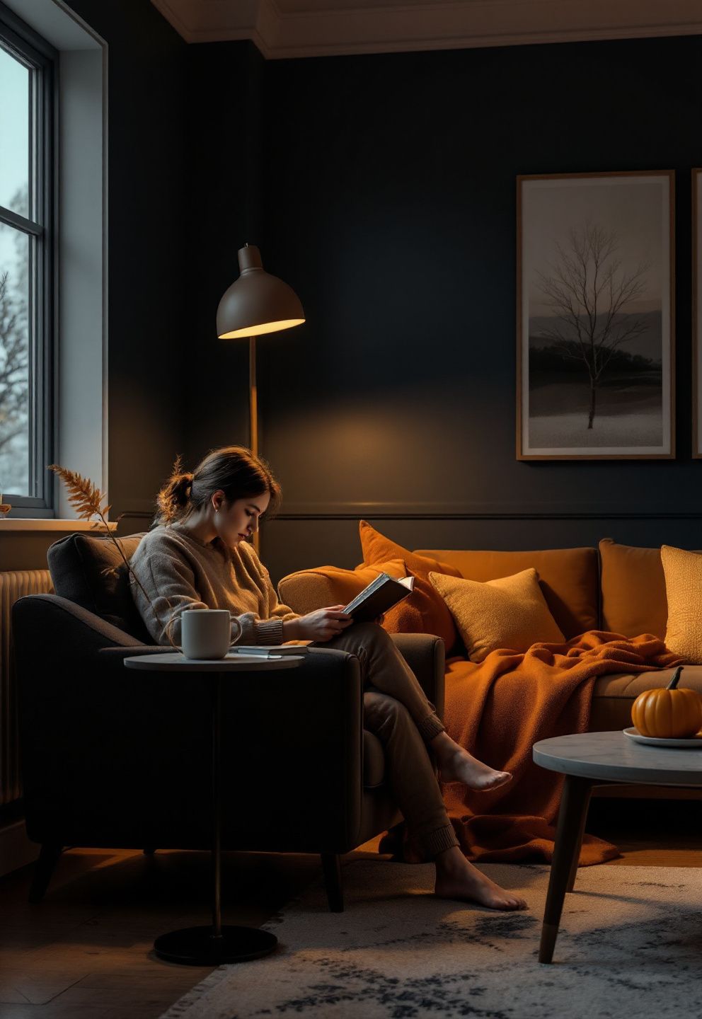 Fall Living Room End Table Decor: The One-Plus-One Rule for a Small Surface – seasonal — fall seasonal — fall decor · Fall Living Room Decor: 16 Cozy Warm Designs That Embrace the Season Beautifully