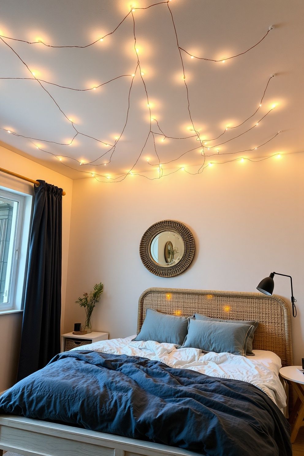 String-Light Canopy Rigged From the Ceiling, Not Clipped to a Headboard – coastal — bedroom coastal — bedroom decor · Coastal Teen Bedroom: 14 Fun Pinterest-Perfect Designs Teens Will Actually Love