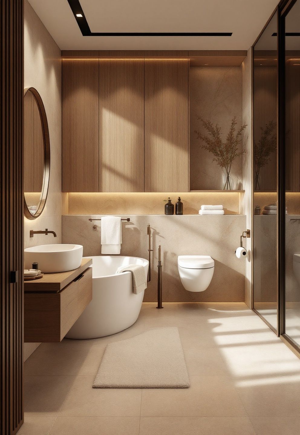 Dark Brown Palette Pairings That Keep the Room Feeling Soft – japandi — bathroom japandi — bathroom decor · 11 Dark Japandi Bathroom Ideas With a Rich and Moody Atmosphere