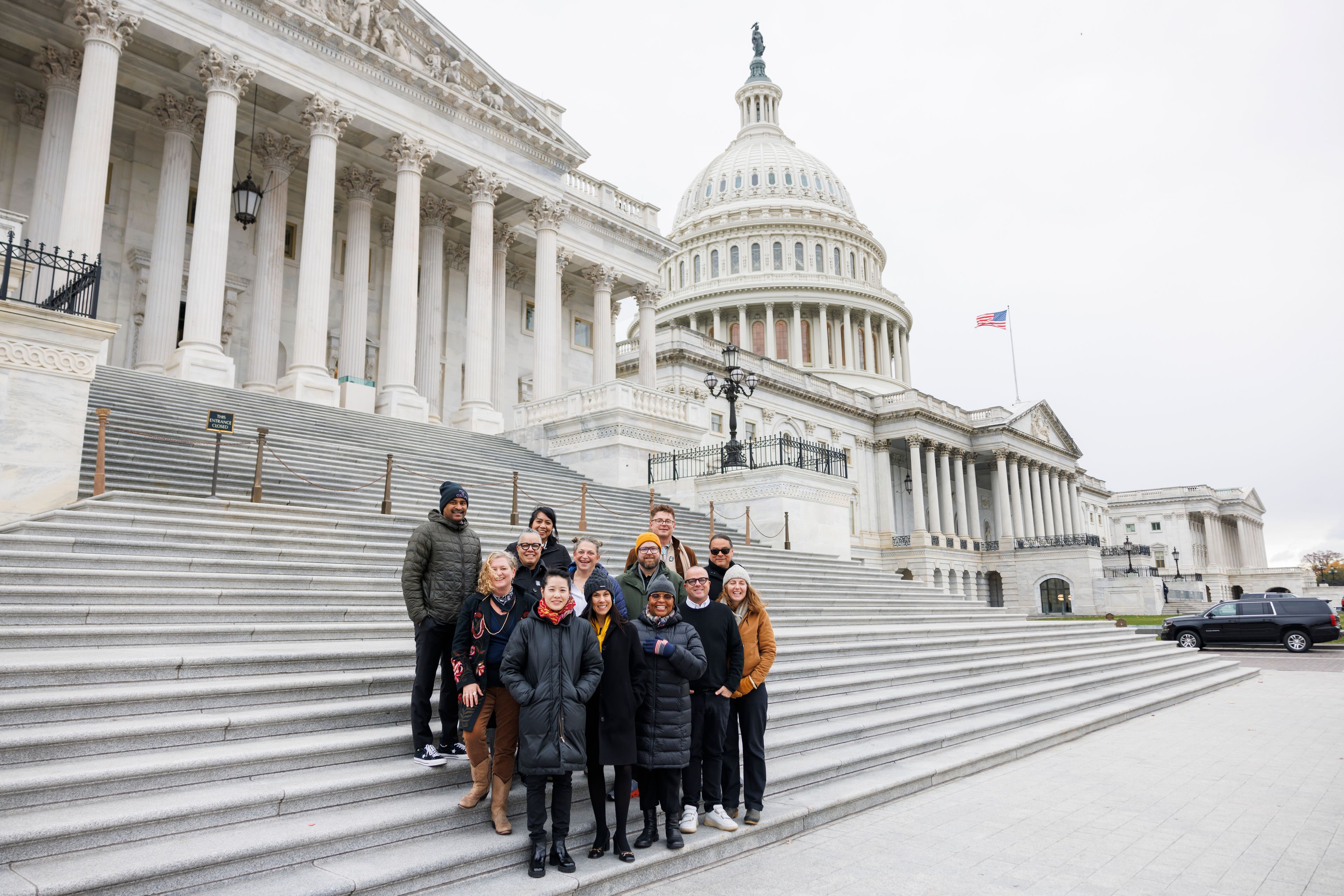 Chefs on Capitol Hill (from bottom, L to R: Tracy Chang, Seema Prasad, Tanya Holland, Kelly Whitaker, Abra Berens, Sonya Cote, Nettie Colon, Duskie Estes, Micah Klasky, Sean Sherman, JJ Johnson, Bleu Adams, and Michael Haskett) (Photo: Noh Leftovers/JBF)