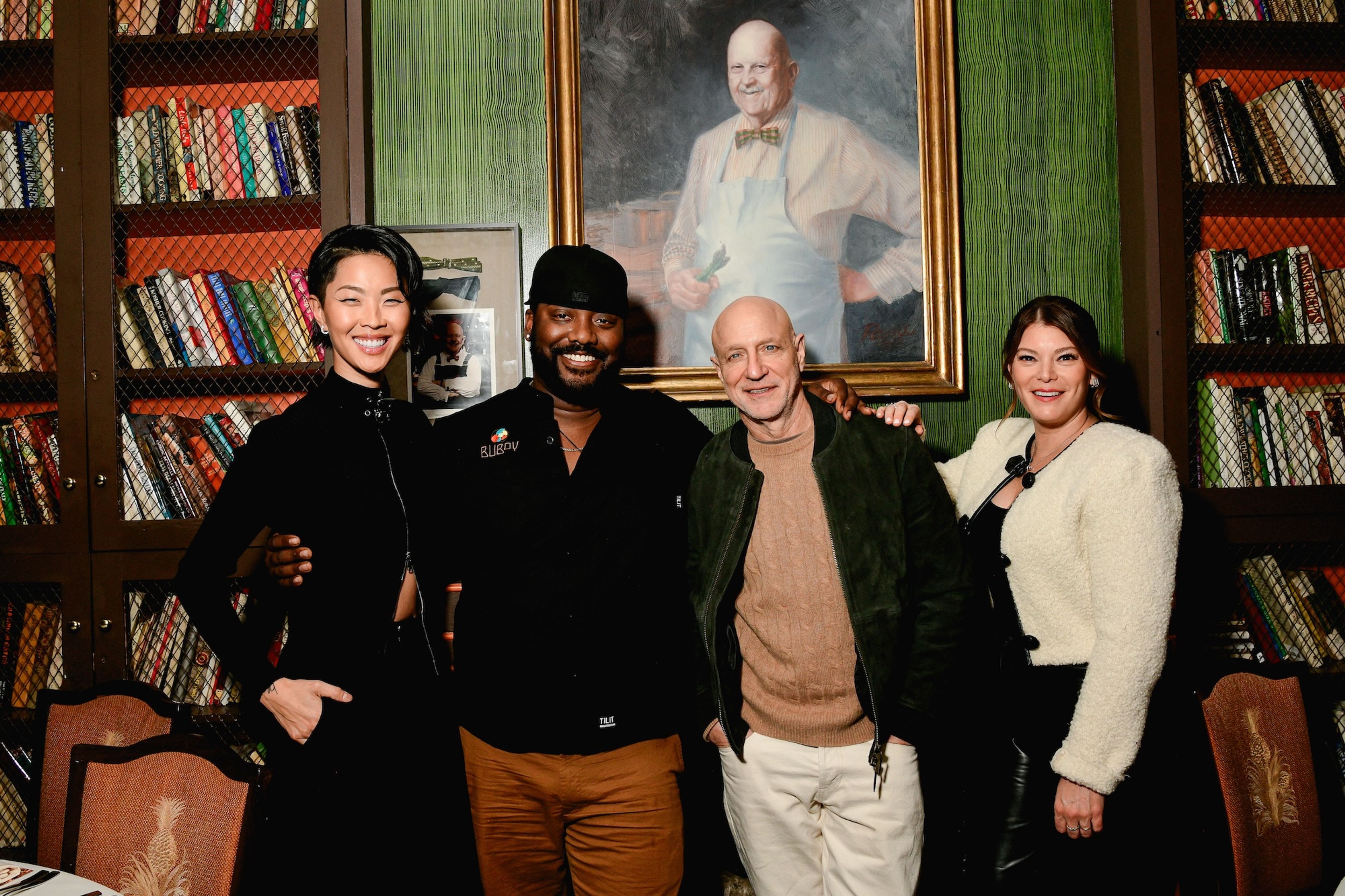 Tristen Epps-Long with Top Chef judges Kristen Kish, Tom Colicchio, and Gail Simmons. (Photo: Max Flatow)